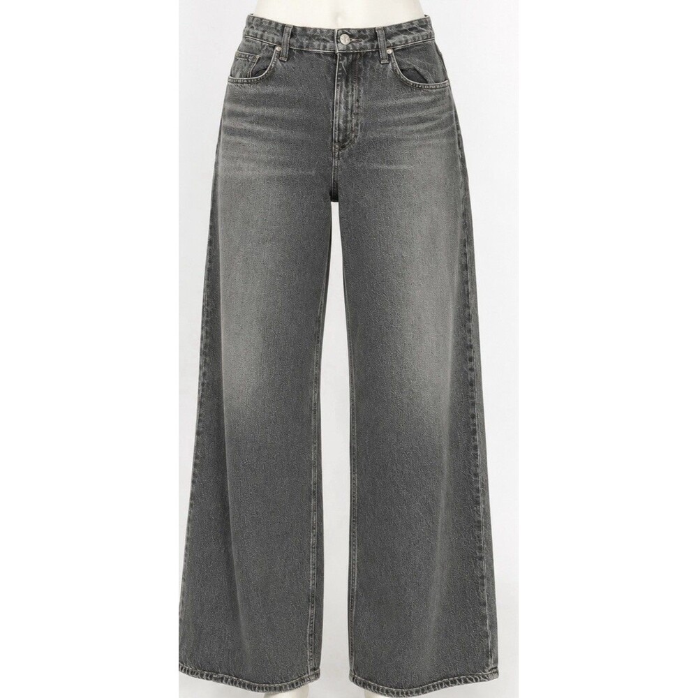 Rag & Bone Miramar Jeans 31 Wide Leg Gray Cotton Terry Sweatpant Denim Look